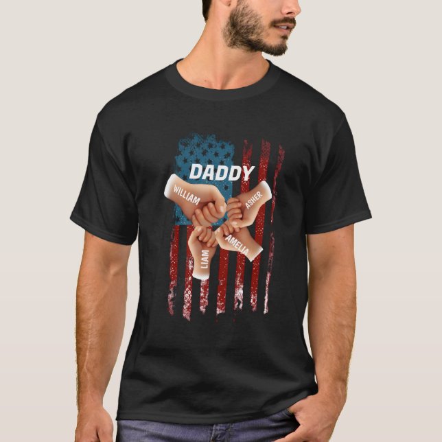 Patriotic "Dad Squad" Fist-Bump Shirt T (Framsida)