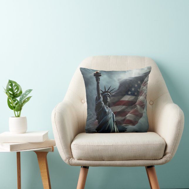 Patriotic Dam Liberty Braves Storm Pillow Kudde (Stol)