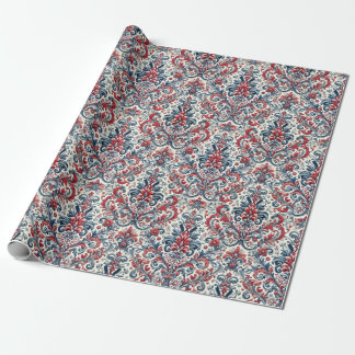 Patriotic Damask Wrapping Papper Presentpapper