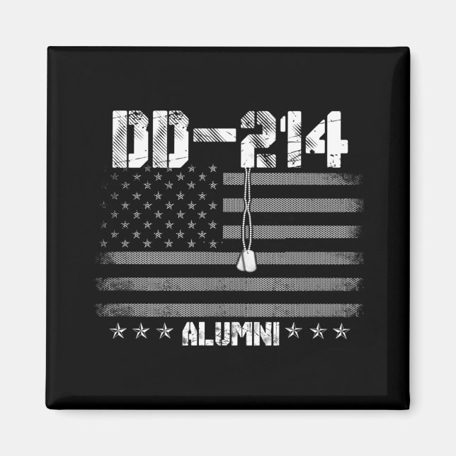 Patriotic Dd-214 Alumni Militärveteran Long Slee Magnet (Framsidan)