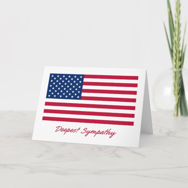 Patriotic Deepest Sympathy Card Kort (Framsida)