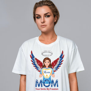 Patriotic Dental Mamma Angel - Glitter Tooth T-Shi T Shirt