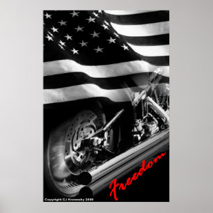 Patriotic Designs - "USA Freedom Motorcycle" Poster