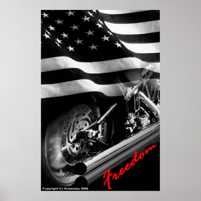 Patriotic Designs - "USA Freedom Motorcycle" Poster (Framsidan)