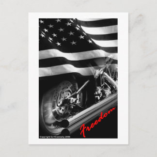 Patriotic Designs - "USA Freedom Motorcycle" Vykort