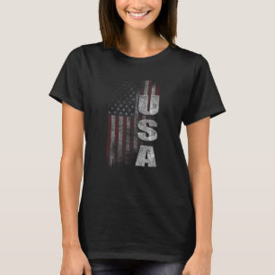 Patriotic Distressa amerikanska Flagga T Shirt