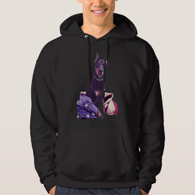 Patriotic Doberman 517 Hoodie (Framsida)