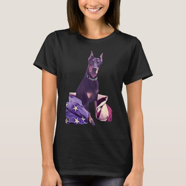 Patriotic Doberman 517 T Shirt (Framsida)
