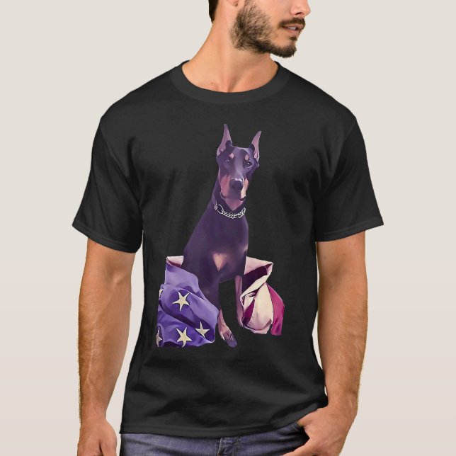Patriotic Doberman 517 T Shirt (Framsida)