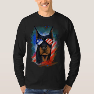 Patriotic Doberman American Flagga Doberman Pinsch T Shirt