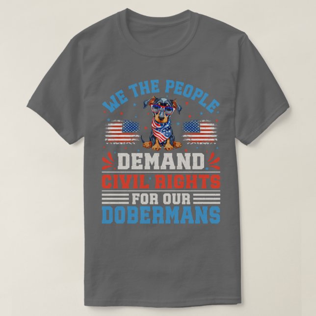 Patriotic Doberman Hund T Shirt (Design framsida)