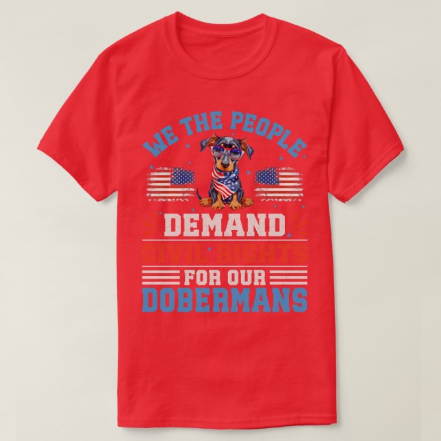 Patriotic Doberman Hund T Shirt (Design framsida)