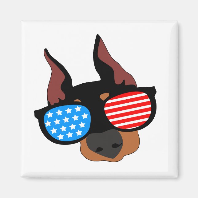 Patriotic Doberman Magnet (Framsidan)
