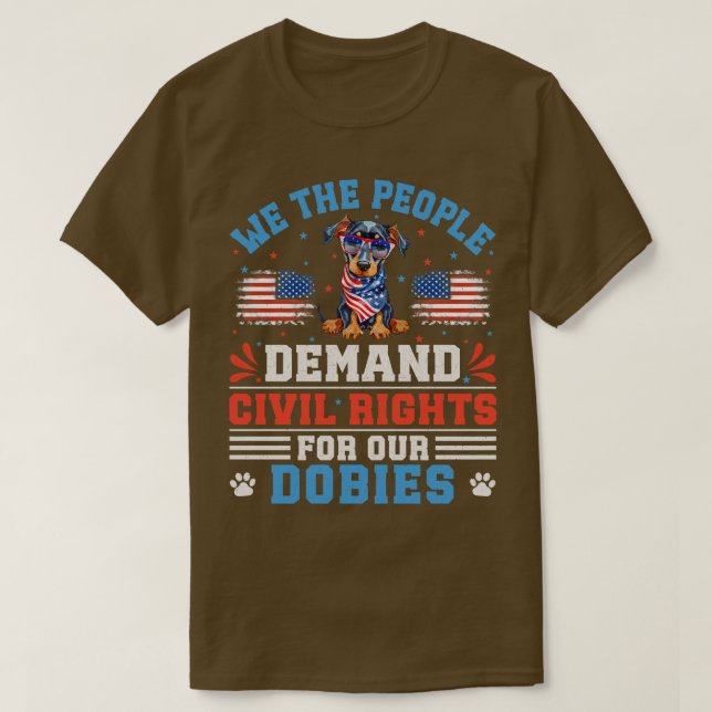 Patriotic Dobie Hund T Shirt (Design framsida)