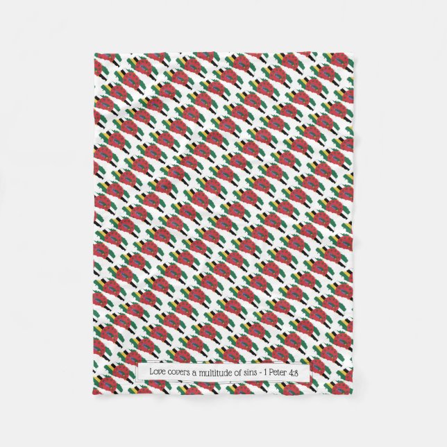 Patriotic DOMINICA KARTA Anpassade Scriptur Fleecefilt (Framsidan)