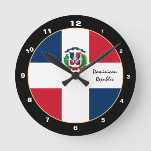 Patriotic Dominican Flagga, Dominikanska republike Rund Klocka