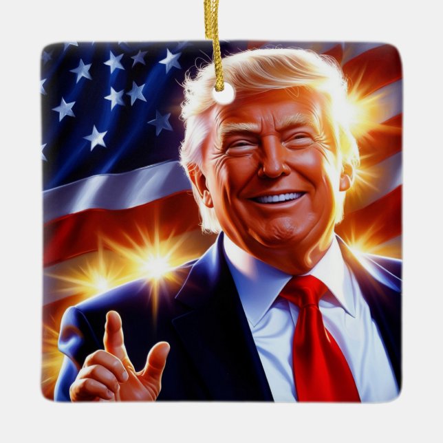 Patriotic Donald Trump jul Ornament (Framsida)