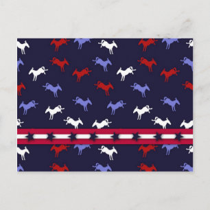 Patriotic Donkey Postcard Vykort