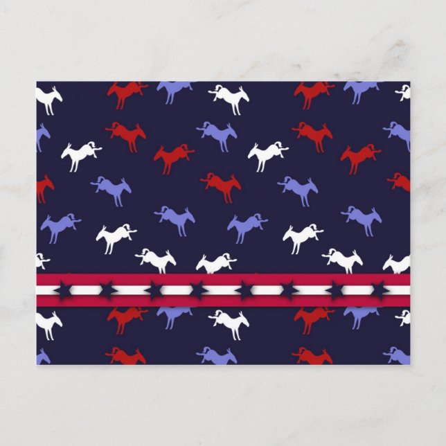 Patriotic Donkey Postcard Vykort (Framsida)