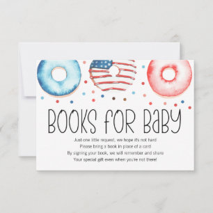 Patriotic Donut Baby Sprinkle Bokar för Baby Card Tack Kort