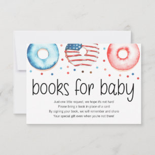 Patriotic Donut Baby Sprinkle Bokar för Baby Card Tack Kort