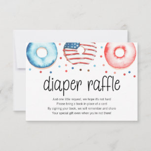 Patriotic Donut Baby Sprinkle Diaper Raffle Card Tack Kort