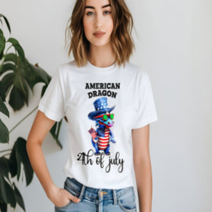 Patriotic Dragon i Shades T Shirt