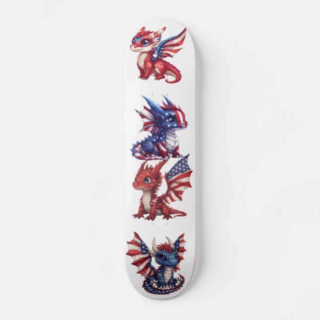 Patriotic Dragon Mini Skateboard Bräda 18,5 Cm (Framsida)