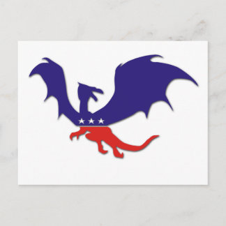 Patriotic Dragon Postcard Vykort