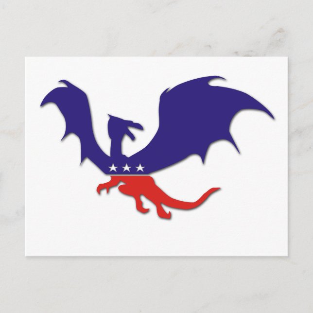 Patriotic Dragon Postcard Vykort (Framsida)