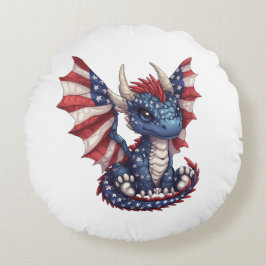 Patriotic Dragon Rund Kudde