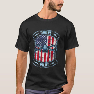 Patriotic Drone Pilot America Droning T Shirt