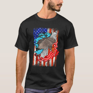 Patriotic Eagle 4:e juli Amerikanska Flagga T Shirt