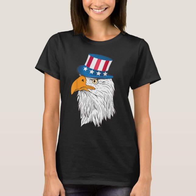 Patriotic Eagle 4:e juli Boys American Fl T Shirt (Framsida)