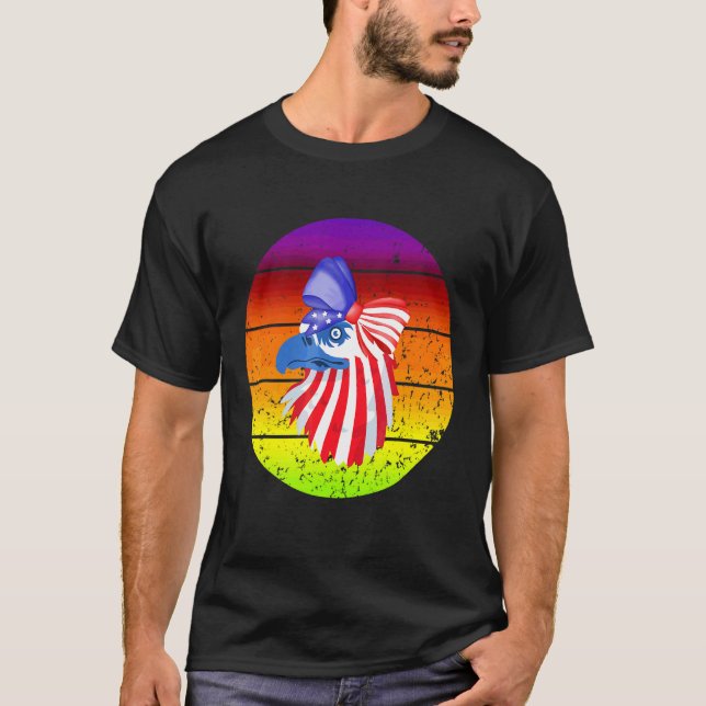 Patriotic Eagle 4:e juli T Shirt (Framsida)