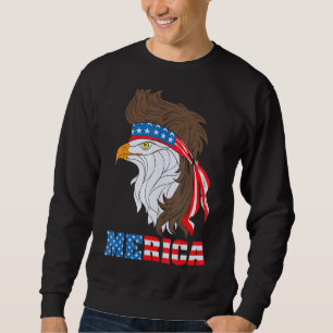 Patriotic Eagle 4:e juli USA American Flagga Meri Lång Ärmad Tröja