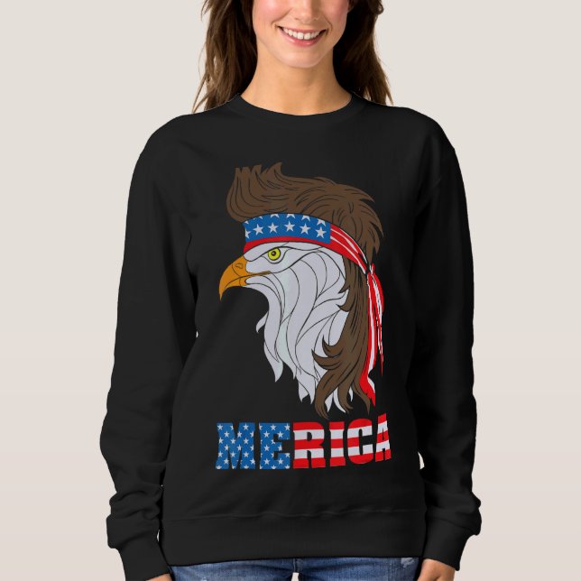 Patriotic Eagle 4:e juli USA American Flagga Meri T Shirt (Framsida)