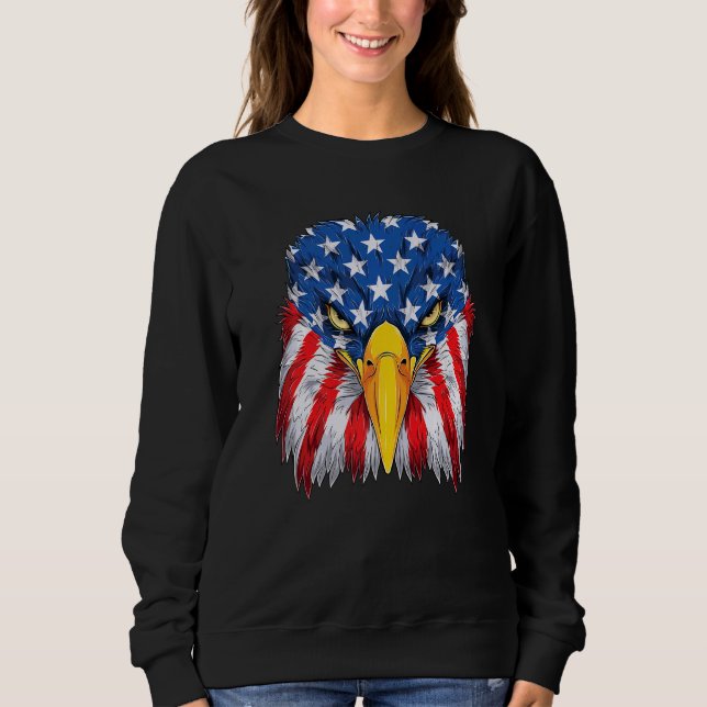 Patriotic Eagle 4:e juli USA American Flagga Meri T Shirt (Framsida)
