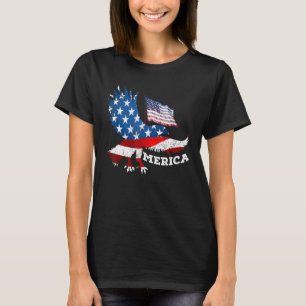 Patriotic Eagle 4:e juli USA American Flagga Vete T Shirt