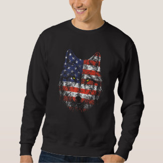Patriotic Eagle 4:e juli USA Amerikanska Flagga Lång Ärmad Tröja
