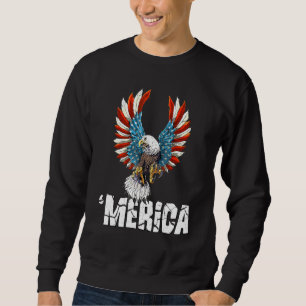 Patriotic Eagle 4 juli USA American Flagga Manar Lång Ärmad Tröja