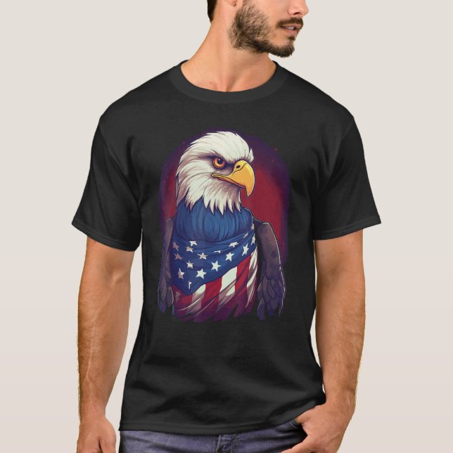Patriotic Eagle 4th Of July_3 T Shirt (Framsida)