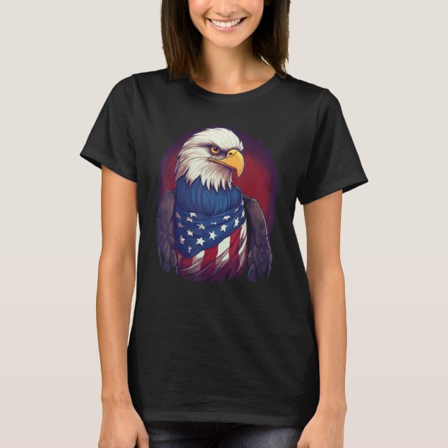 Patriotic Eagle 4th Of July_3 T Shirt (Framsida)