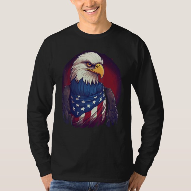 Patriotic Eagle 4th Of July_3 T Shirt (Framsida)