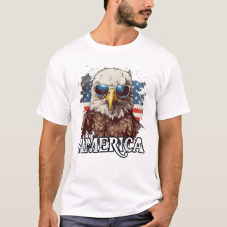 Patriotic Eagle 4th T Shirt