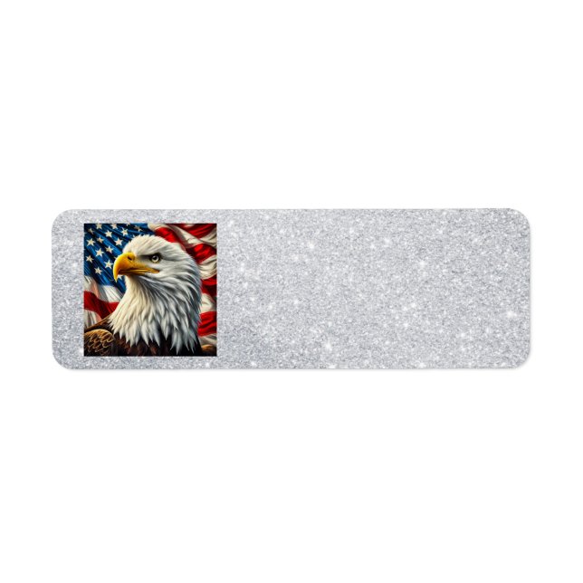 Patriotic Eagle-Adressetiketter Returadress Etikett (Framsidan)