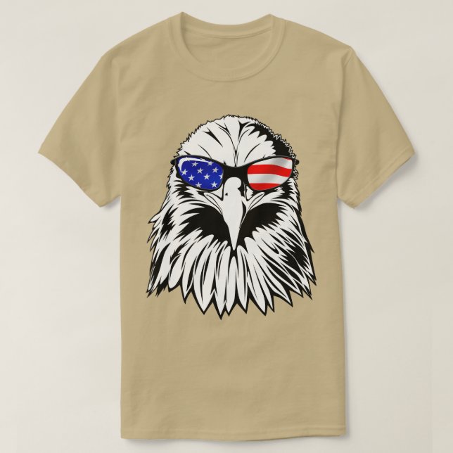 Patriotic Eagle America 4:e juli Amerikanska Flagg T Shirt (Design framsida)