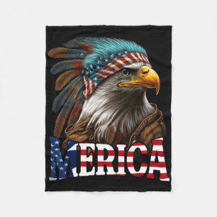 Patriotic Eagle American Flagga 4 juli Merica 1 Fleecefilt