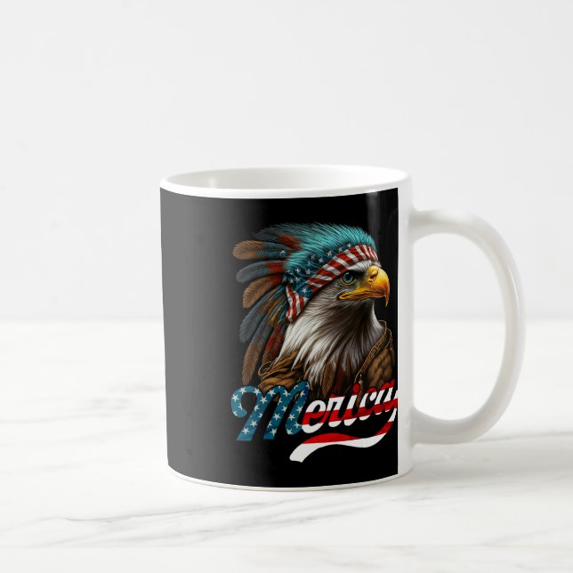 Patriotic Eagle American Flagga 4 juli Merica Kaffemugg (Höger)