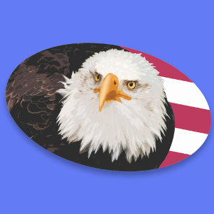 Patriotic Eagle American Flagga Rand Independence Ovalt Klistermärke